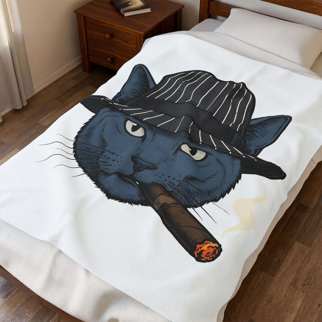 Cat Bonnet Blanket Cat Satire Gift Women Antique Blanket Headgear Blanket Feline Fan Vintage Blanket Parody Graphic Line Art Stogie Blanket