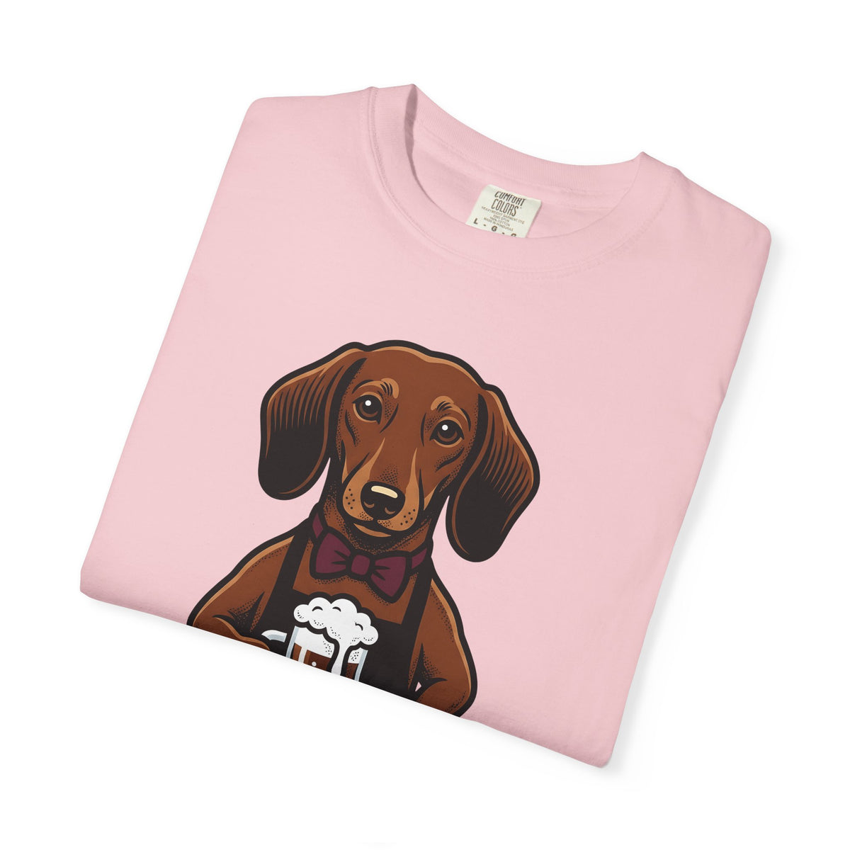 Dachshund Beer T-Shirt Dog Humor Gift Women Cartoon T-Shirt Wiener Dog T-Shirt Dog Fan Comic T-Shirt Funny Graphic Vintage Bow Tie T-Shirt