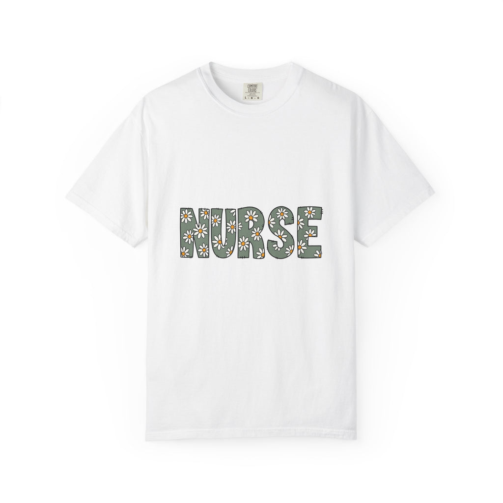 Blossom Monogram T-Shirt Nurse Petals Gift Women Fun T-Shirt Initial T-Shirt Nursing Enthusiast Floral T-Shirt Floral Graphic Classic Bloom T-Shirt