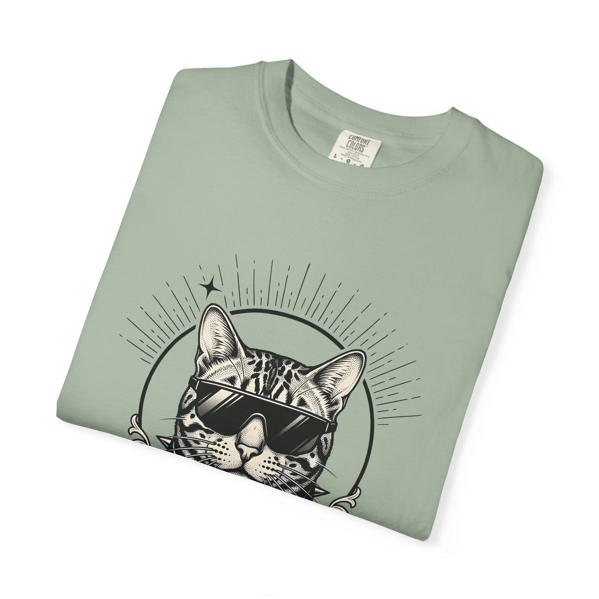 Stylish Cat T-Shirt Cat Joke Gift Women Illustrative T-Shirt Kitty T-Shirt Feline Fan Catty Graphic Old School Cool Glasses T-Shirt