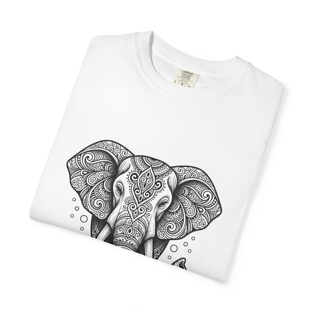 Elephant Art T-Shirt Boho Chic Critter Gift Women Hippie T-Shirt Pachyderm T-Shirt Bohemian Fan Psychedelic T-Shirt Animal Graphic Line Art