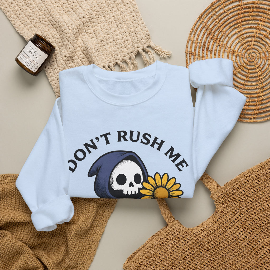 Death Figure Sweatshirt Halloween Witchcraft Gift Women Doodle Sweatshirt Grim Reaper Sweatshirt Horror Fan Skeleton Graphic Sweatshirt Classic Bloom Sweatshirt