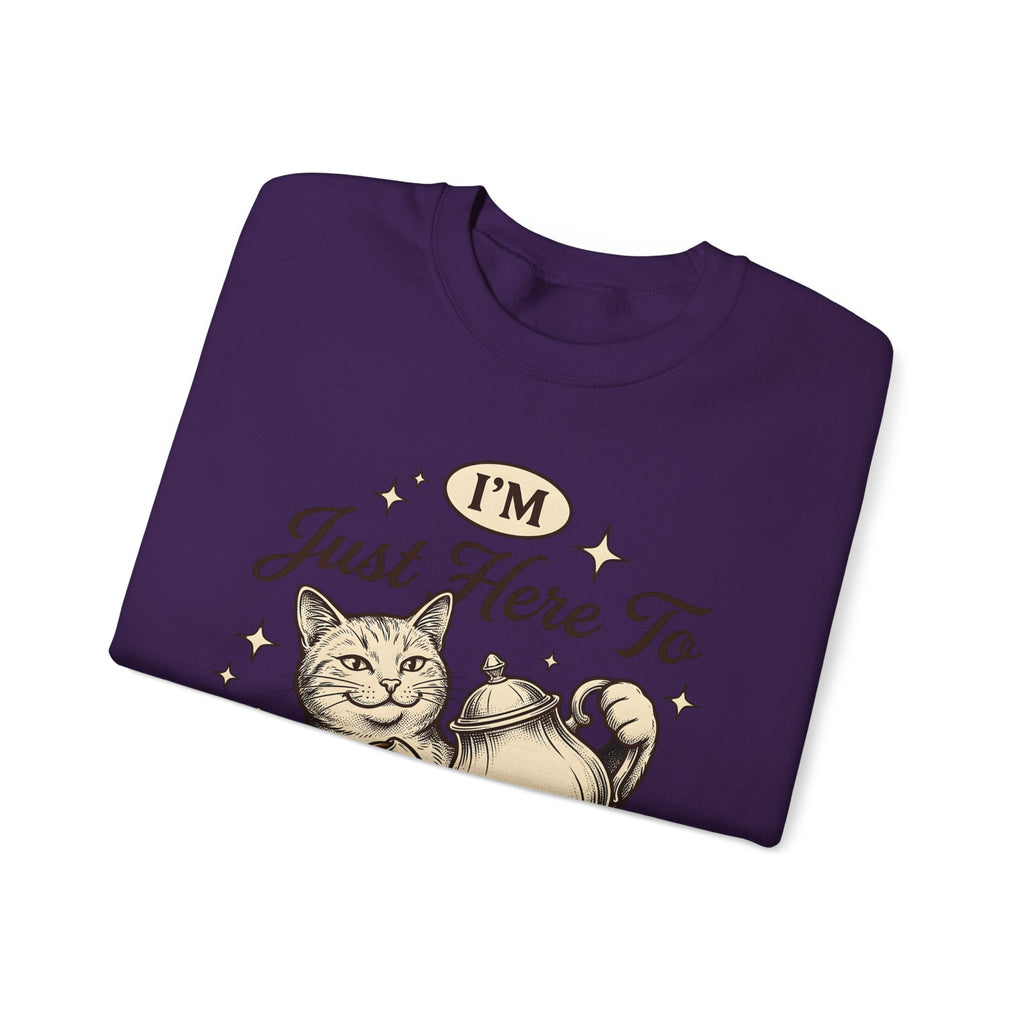 Feline Teapot Sweatshirt Cat Drink Gift Women Classic Sweatshirt Teapot T-Sh