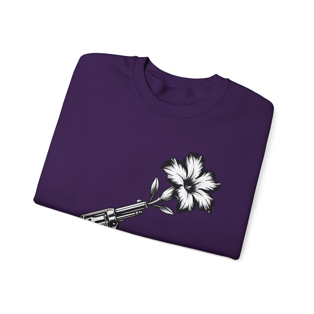 Revolver Flower Sweatshirt Cowgirl Western Gift Women Tattoo Sweatshirt Gunflower Sweatshirt Rodeo Fan Traditional Sweatshirt Country Graphic Vintage Hibiscus