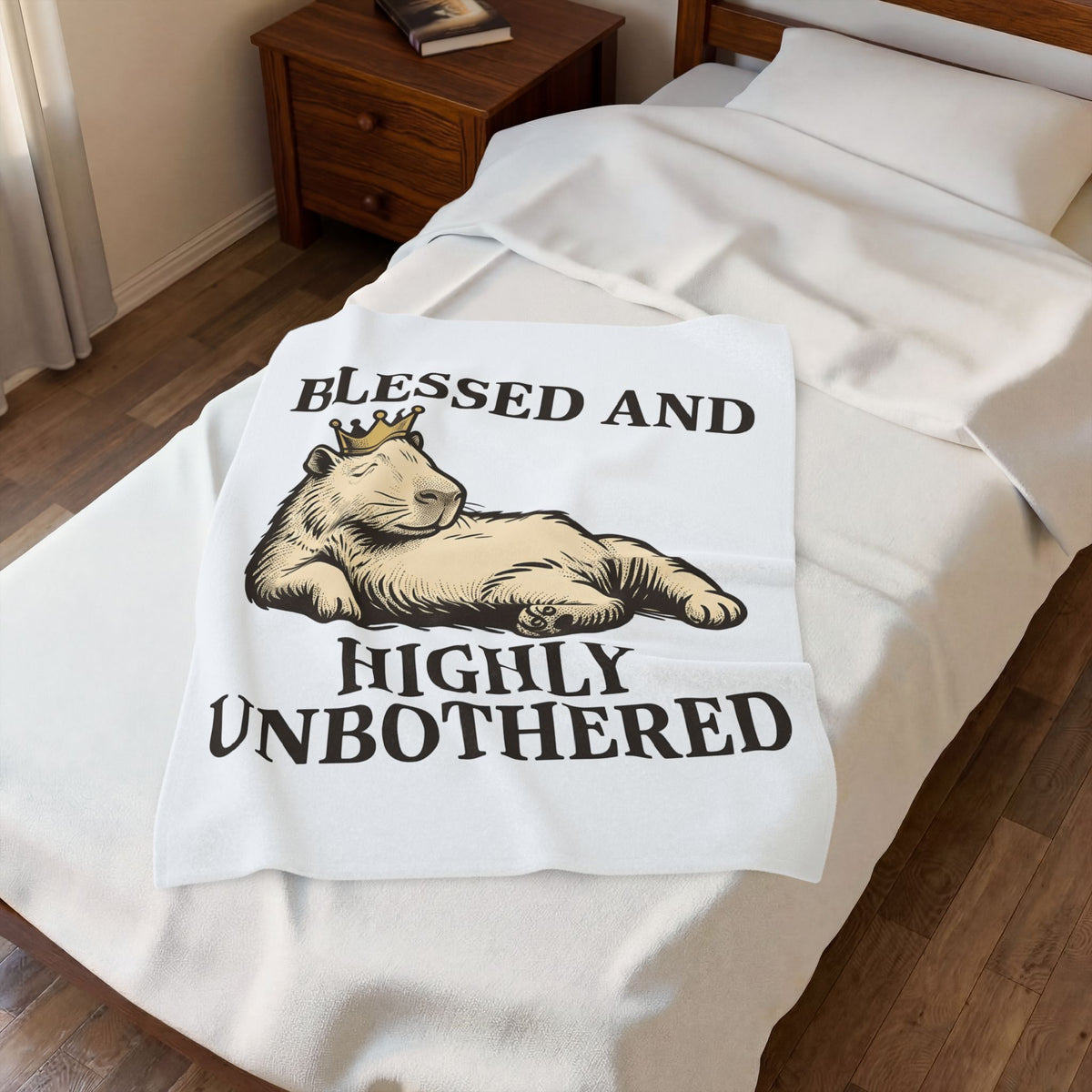 Capybara Crown Blanket Capybara Comedy Gift Women Classic Blanket Crown Blanket Rodent Fan Retro Blanket Humor Graphic Doodle Beast Blanket