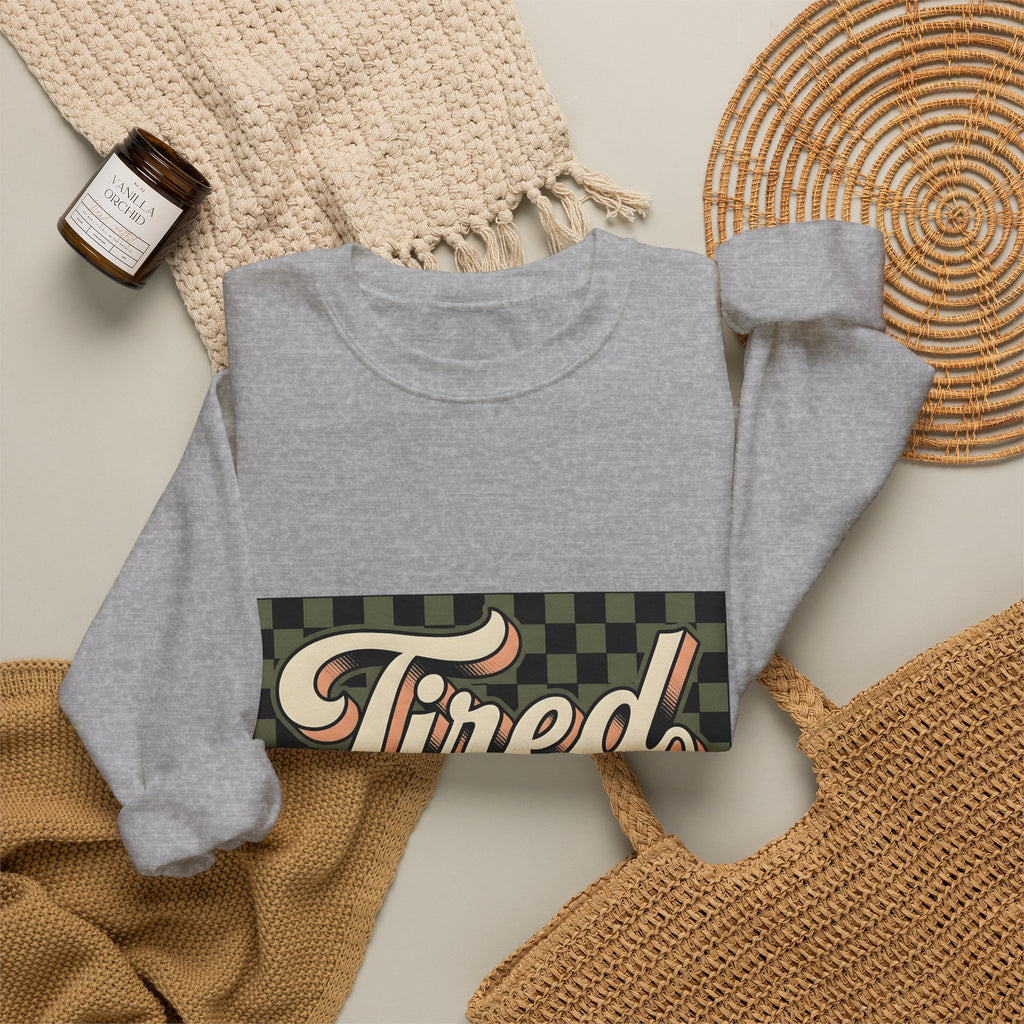 Checkered Text Sweatshirt Nurses Work Gift Women Bold Sweatshirt Plaid Sweatshirt Nurse Enthusiast Typography Sweatshirt Job Graphic Retro Drip Border Sweatshirt