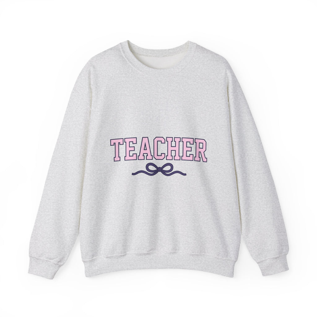 Bow Graphic Sweatshirt Teachers Appreciation Gift Women Bold Sweatshirt Bow Sweatshirt Educator Enthusiast Graphic Sweatshirt Gratitude Illustration Minimalist