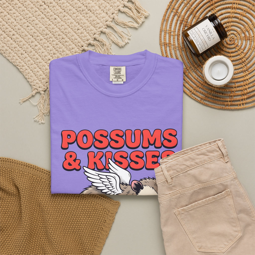 Possum Graphic T-Shirt St. Valentines Day Animals Gift Women Cartoon T-Shirt Opossum T-Shirt Valentines Fan Kawaii T-Shirt Wildlife Graphic Retro