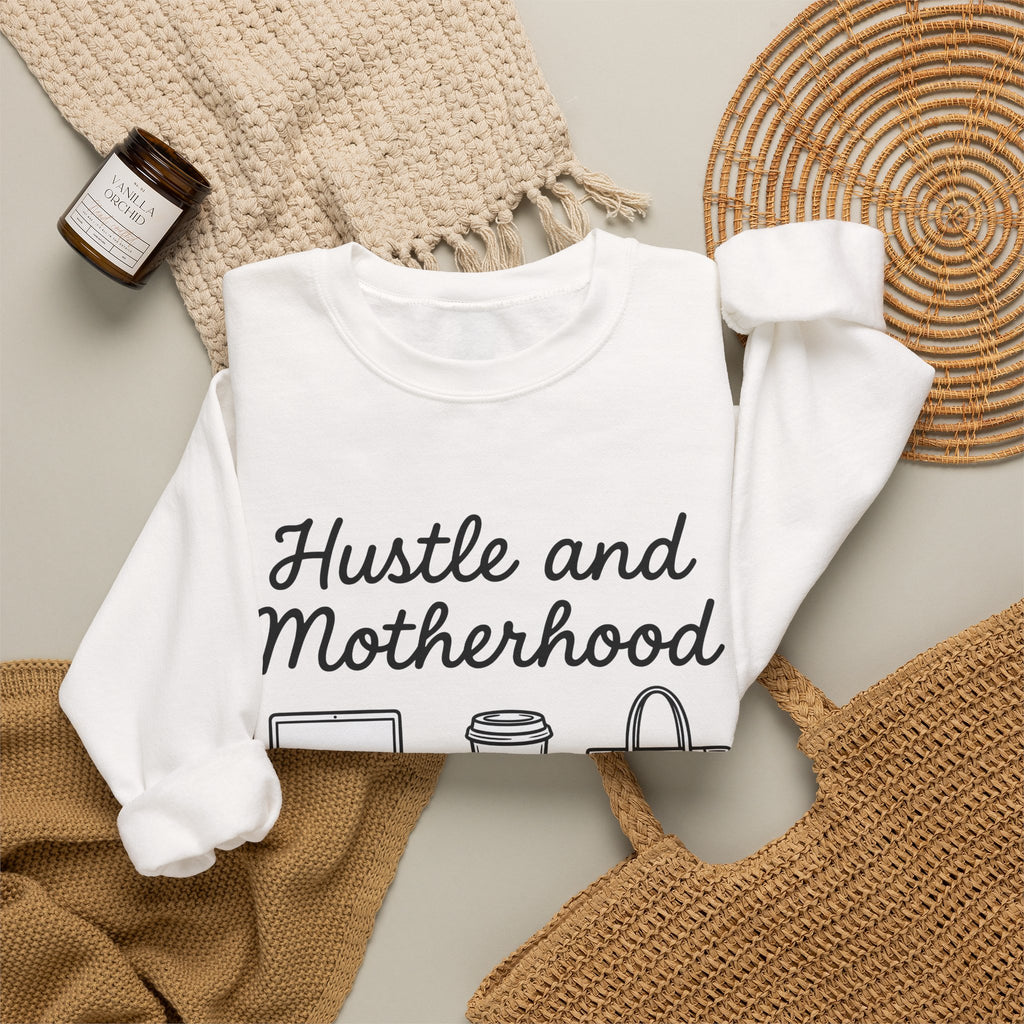 Laptop Coffee Purse Sweatshirt Moms Work Gift Women Doodle Sweatshirt Sweatshirt Sweatshirt Mother Enthusiast Hand Drawn Sweatshirt Office Graphic Minimal Baby Bottle