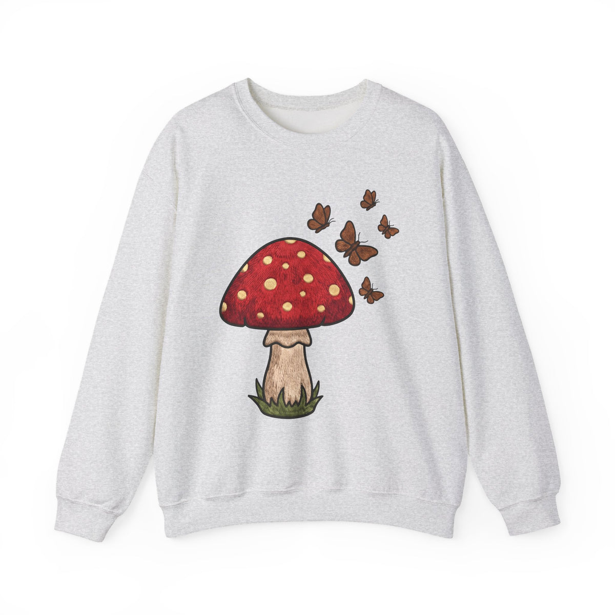 Shroom Sweatshirt Boho Chic Environment Gift Women Applique Sweatshirt Mushroom Sweatshirt Hippie Fan Embroidered Sweatshirt Eco Graphic Old-Fashioned
