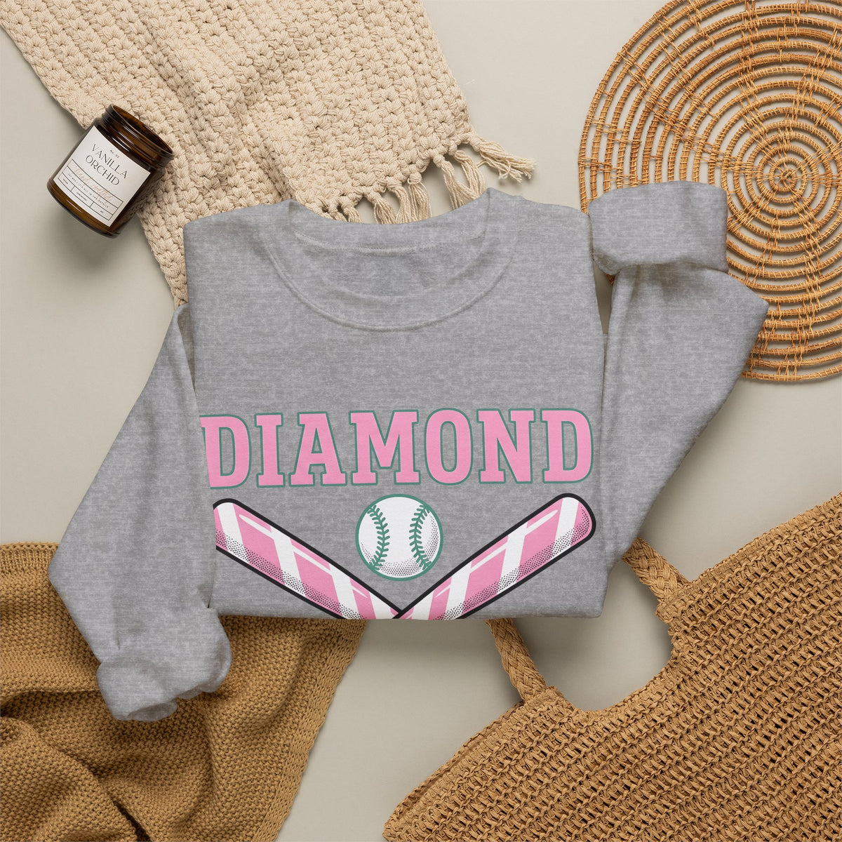 Crossed Baseball Bats Sweatshirt Softball Group Gift Women Vector Sweatshirt Baseball Bat Sweatshirt Softball Fan Digital Graphic Sweatshirt Vintage Ribbon