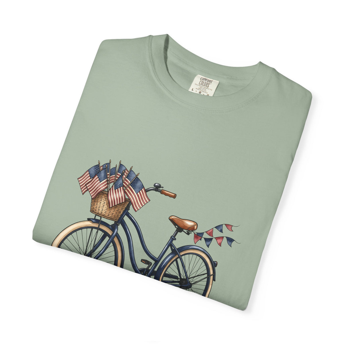 American Bike T-Shirt 4th Of July Vacation Gift Women Cartoon T-Shirt Motorcycle T-Shirt Independence Day Enthusiast Comic T-Shirt Travel Graphic