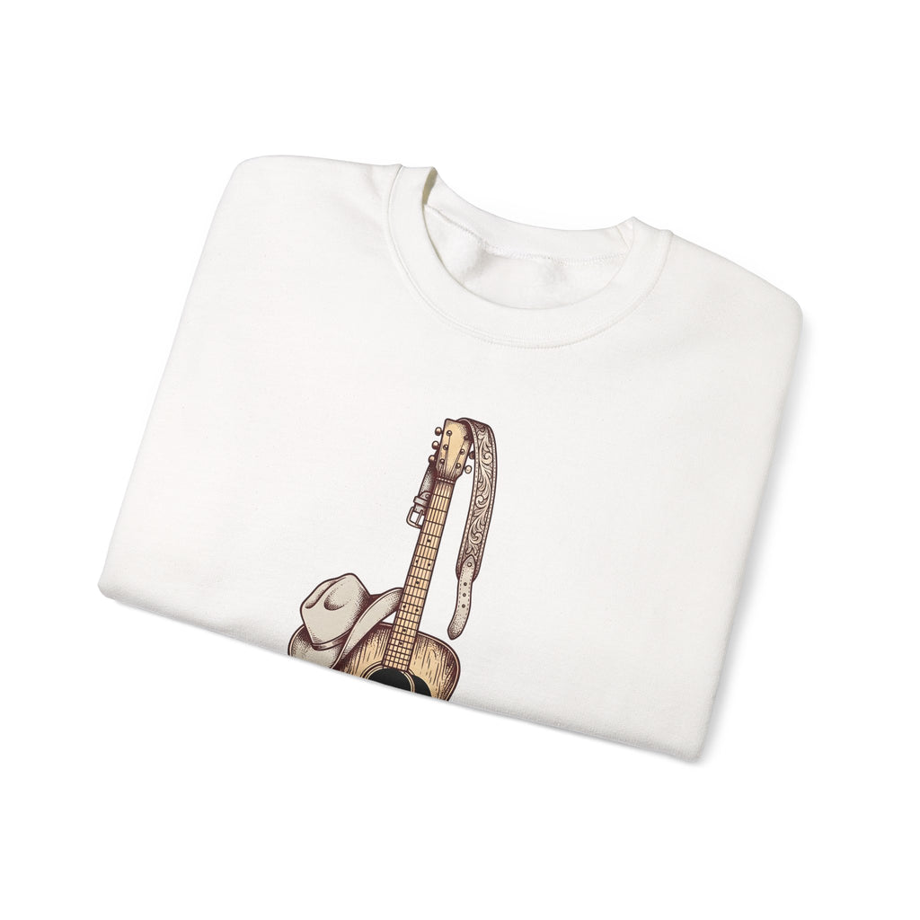 Folk Guitar Sweatshirt Cowgirl Instrument Gift Women Retro Sweatshirt Acoustic Guitar T-Sh