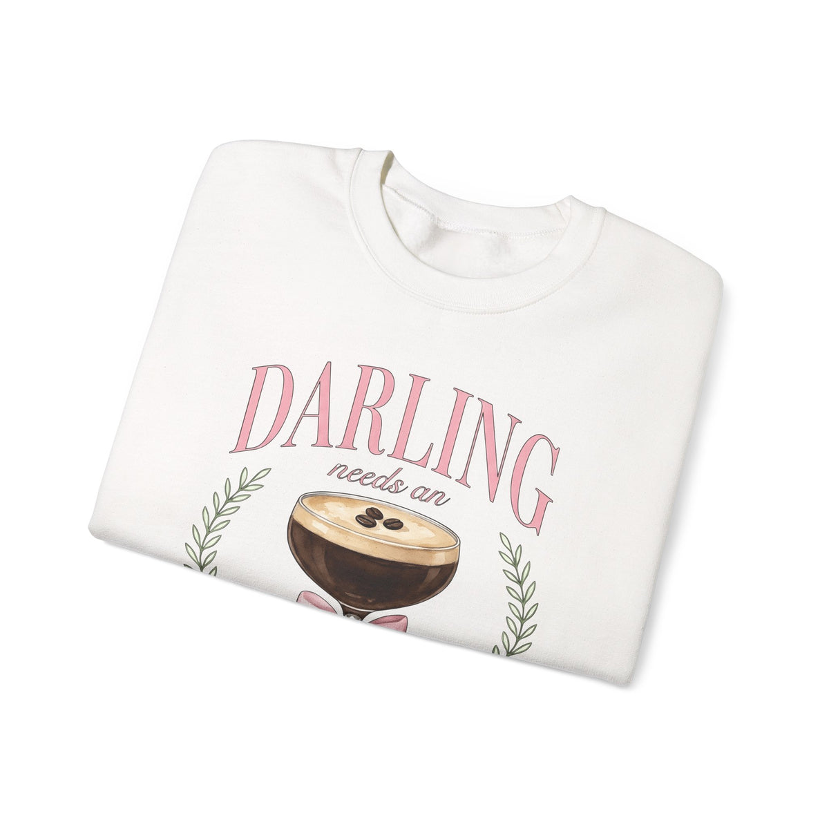 Espresso Martini Sweatshirt Coffee Cocktail Gift Women Watercolor Sweatshirt Martini Sweatshirt Coffee Fan Cocktail Design Sweatshirt Hand Drawn Pink Bow