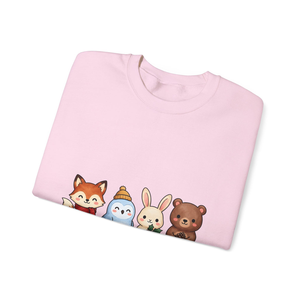 Forest Creatures Sweatshirt Christmas Wildlife Gift Women Adorable Sweatshirt Woodland Sweatshirt Xmas Fan Cute Sweatshirt Animal Graphic Comic Mistletoe