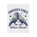 Crow Pair Blanket Gothic Fauna Gift Women Rustic Blanket Raven Blanket Dark Fan Corvid Graphic Blanket Doodle Twinkle Stars Blanket