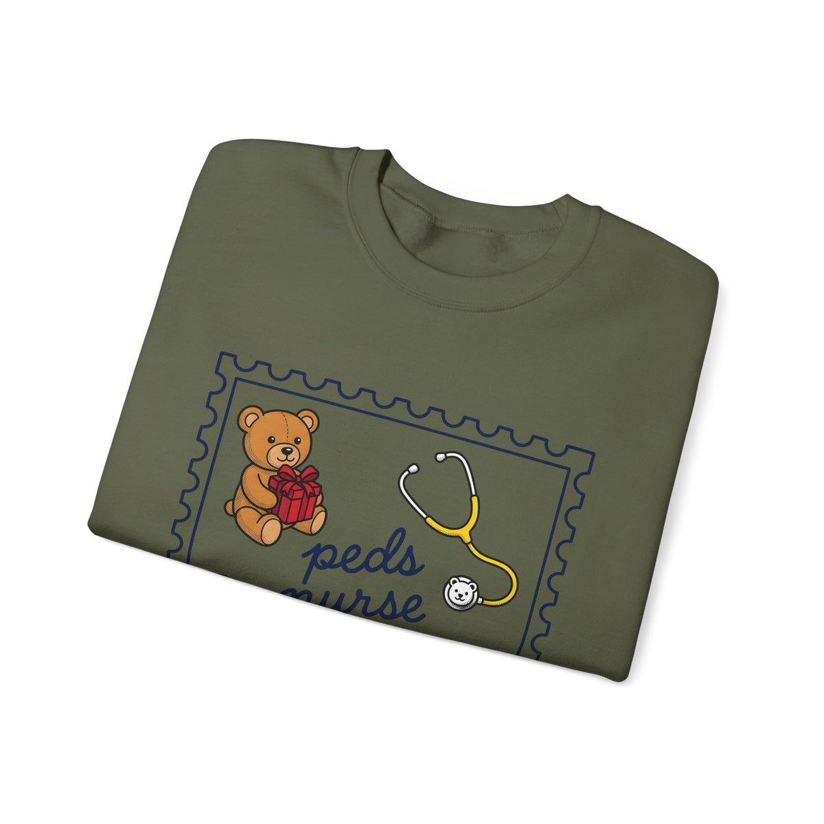 Teddy Bear Sweatshirt Nurse Christmas Gift Women Cartoon Sweatshirt Teddy Sweatshirt Healthcare Enthusiast Comic Sweatshirt Winter Graphic Retro Stethoscope