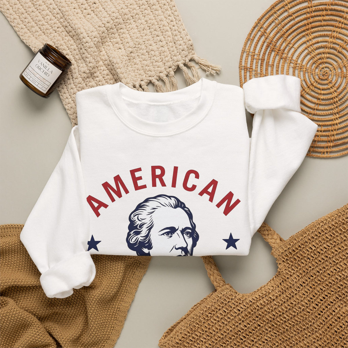 Founding Father Illustration Sweatshirt America Heritage Gift Women Traditional Sweatshirt Patriot Sweatshirt American Fan Historical Sweatshirt Heritage