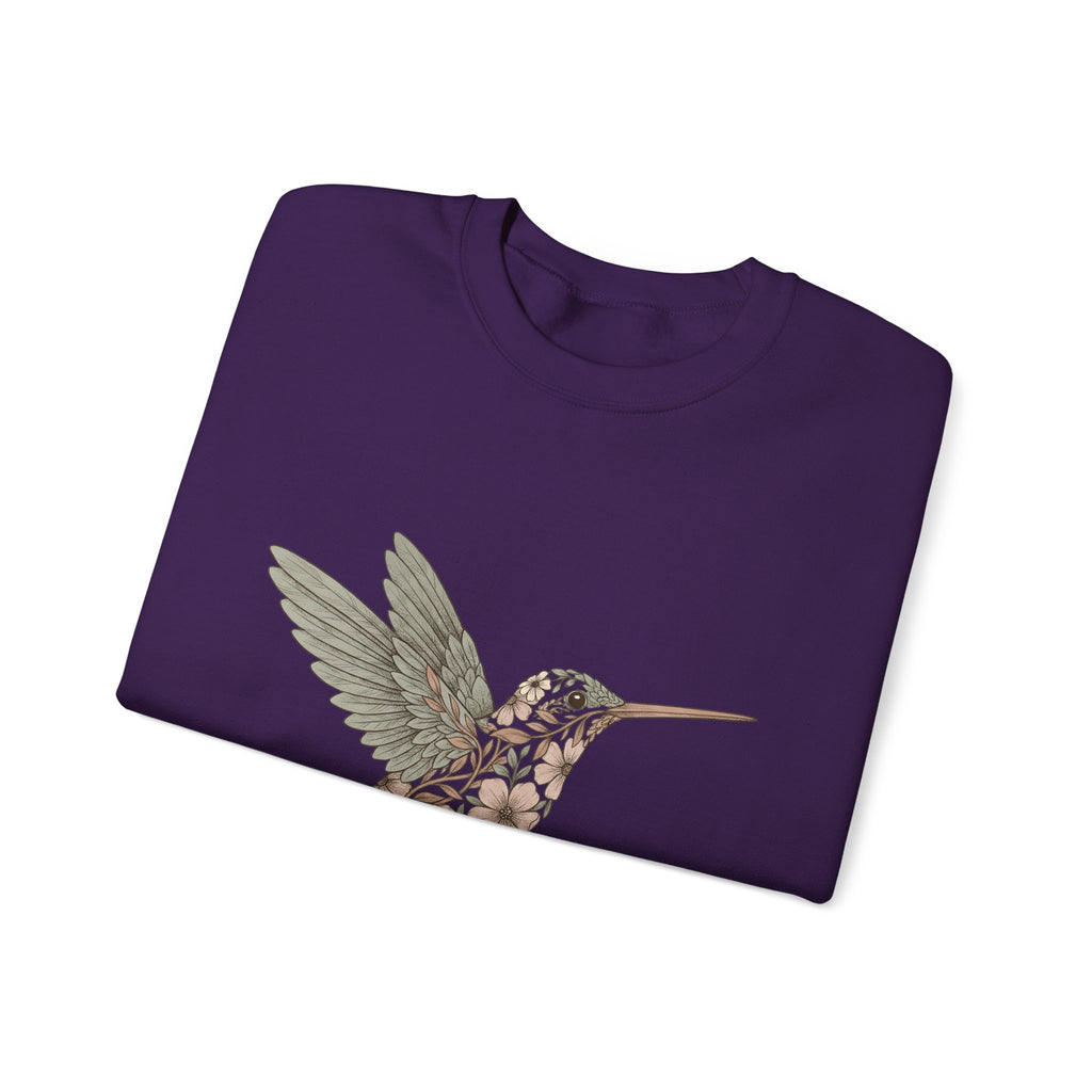 Hummingbird Floral Sweatshirt Boho Chic Nature Gift Women Boho Sweatshirt Hummingbird Sweatshirt Bohemian Fan Tribal Sweatshirt Environmental Graphic Hand