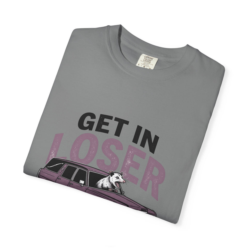Opossum Hearse T-Shirt Funny Critter Gift Women Historic T-Shirt Hearse T-Shirt Humor Fan Vintage T-Shirt Animal Graphic Classic Automobile T-Shirt