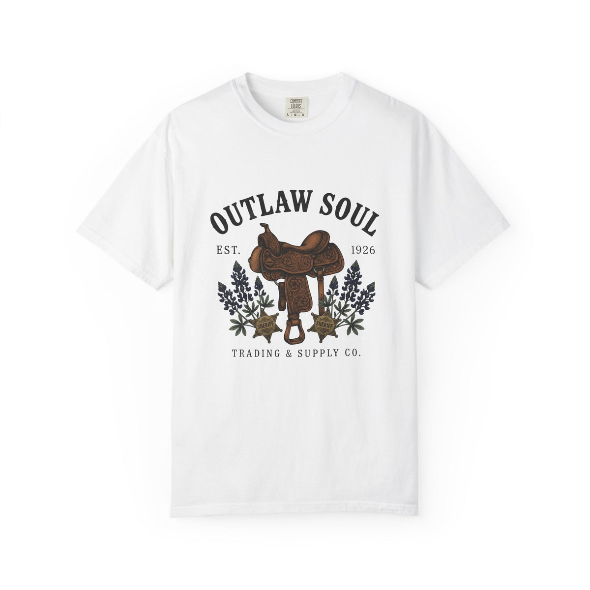 Riding Saddle T-Shirt Cowgirl Rodeo Gift Women Nostalgic T-Shirt Saddle T-Shirt Cowgirl Fan Western T-Shirt Rodeo Graphic Ink Drawing Marshal Star