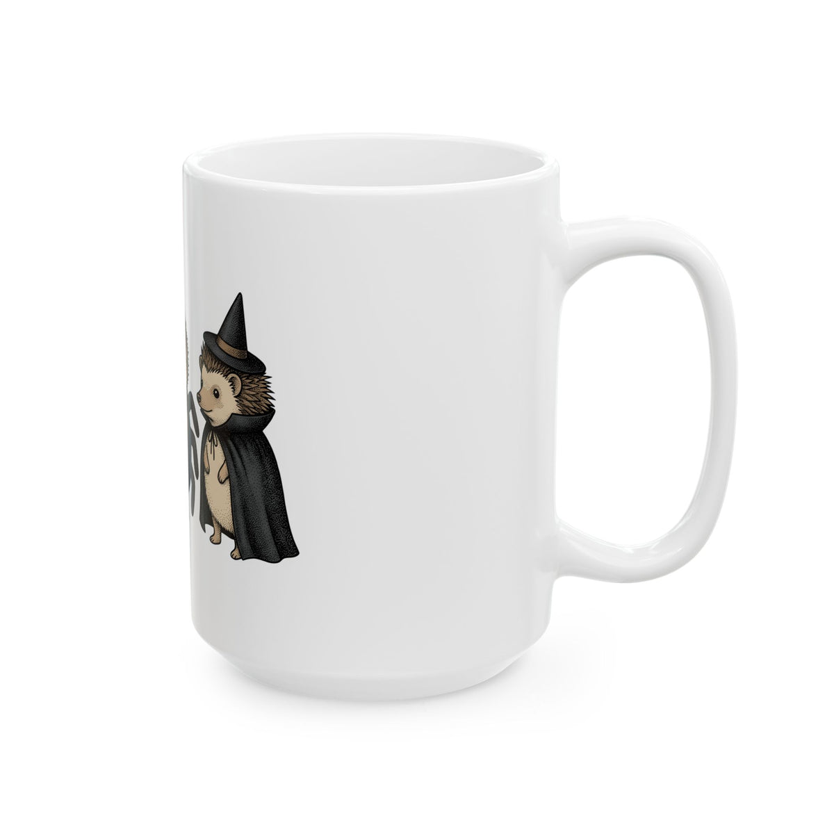 Porcupine Costumes Mug Halloween Critter Gift Women Lovable Mug Quill Pig Mug Horror Fan Quilled Graphic Mug Ink Drawing Wizard Hat