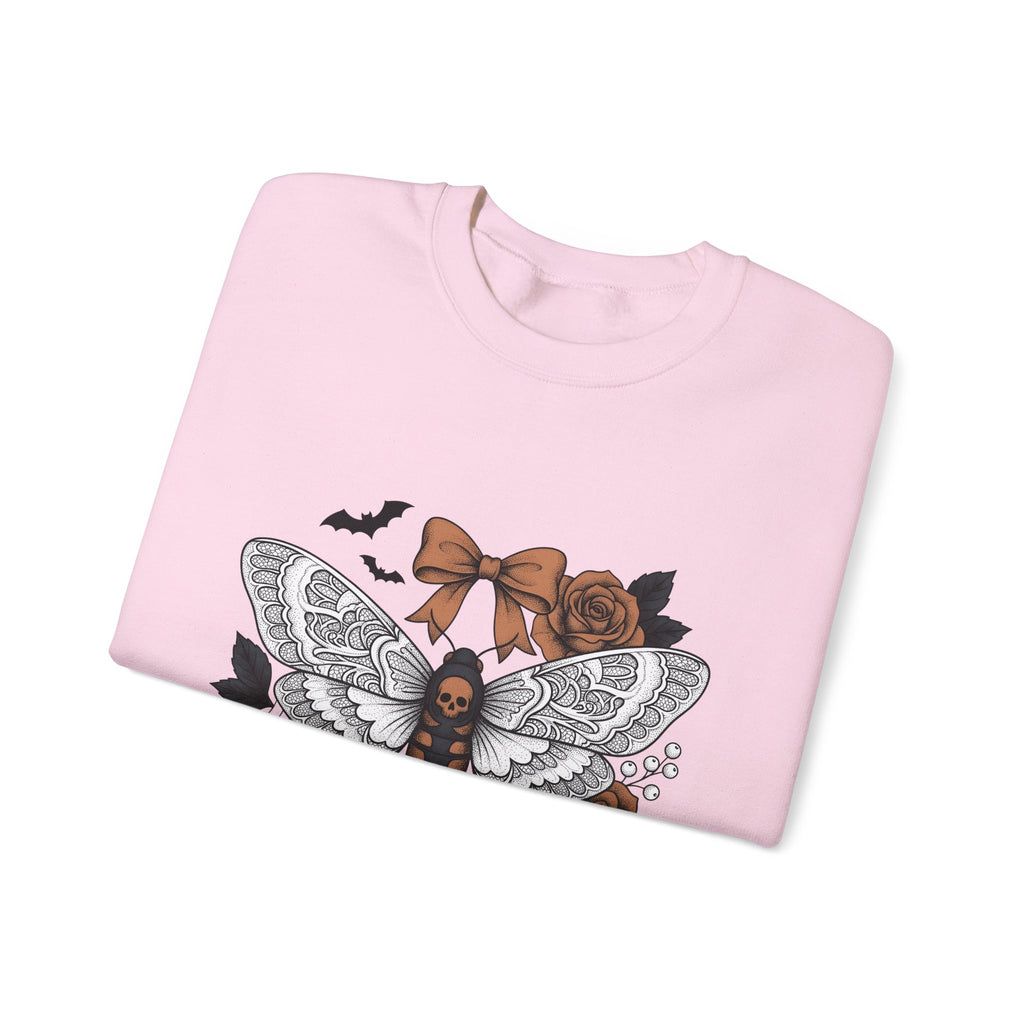 Skull Butterfly Sweatshirt Halloween Horror Gift Women Body Art Sweatshirt Sugar Skull Sweatshirt Horror Fan Tattoo Sweatshirt Macabre