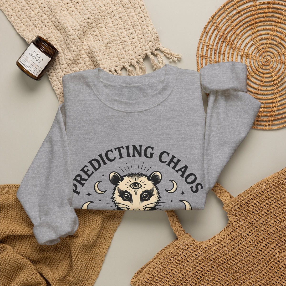 Peaceful Possum Sweatshirt Possum Fauna Gift Women Mystical Sweatshirt Opossum Sweatshirt Possum Enthusiast Magical Sweatshirt Wildlife Graphic Old School Moon