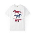 Freedom Horse T-Shirt America 4Th Of July Rodeo Gift Women Illustration T-Shirt Mustang T-Shirt Patriot Fan Vintage Art T-Shirt Rodeo Graphic