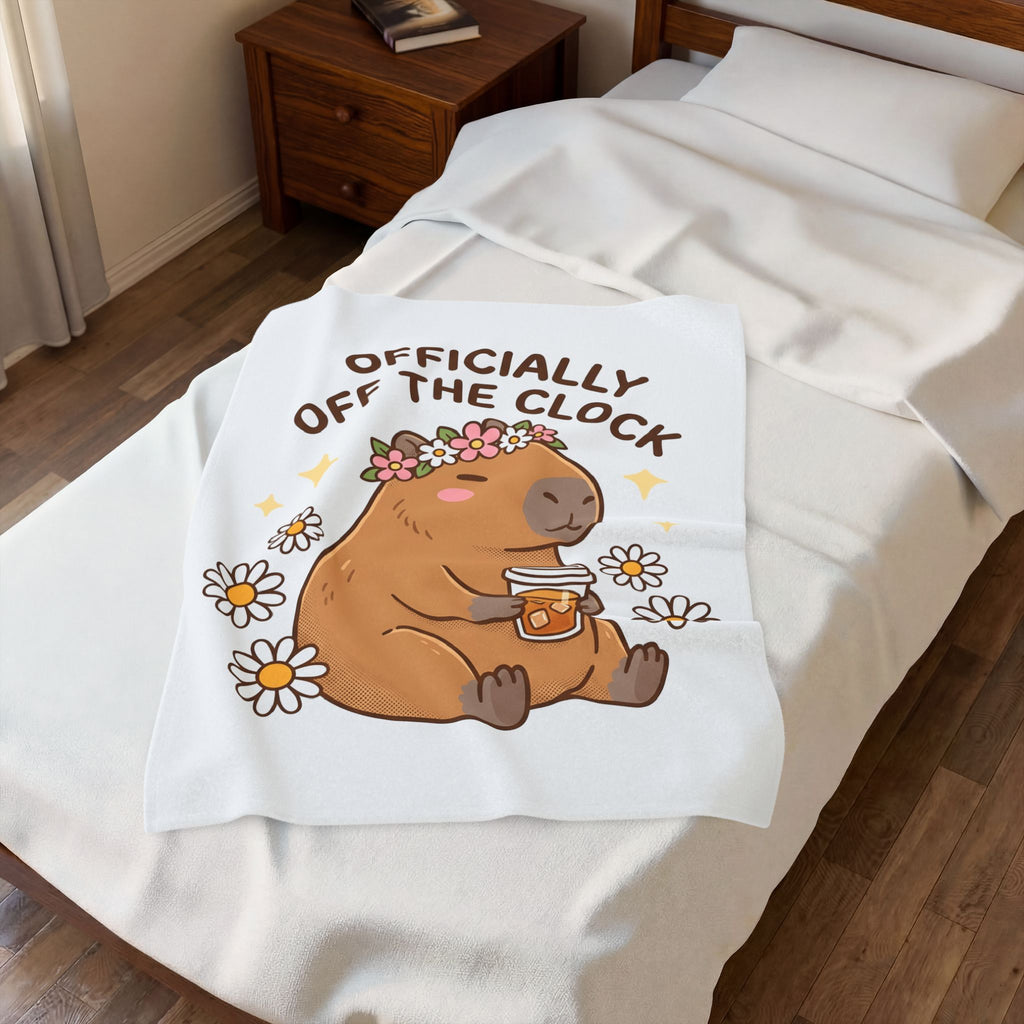 Capybara Coffee Blanket Nurses Animal Gift Women Cute Blanket Coffee Blanket Nurse Enthusiast Adorable Blanket Wildlife Graphic Cartoon Daisies
