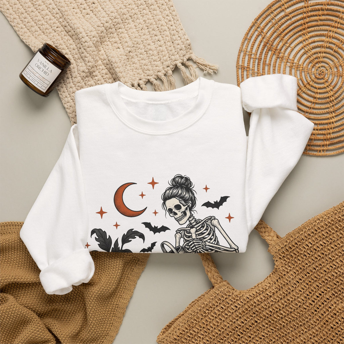 Skeleton Gardener Sweatshirt Mom Halloween Gift Women Tattoo Sweatshirt Bones Sweatshirt Mother Enthusiast Ink Sweatshirt Spooky Graphic Vintage Houseplants