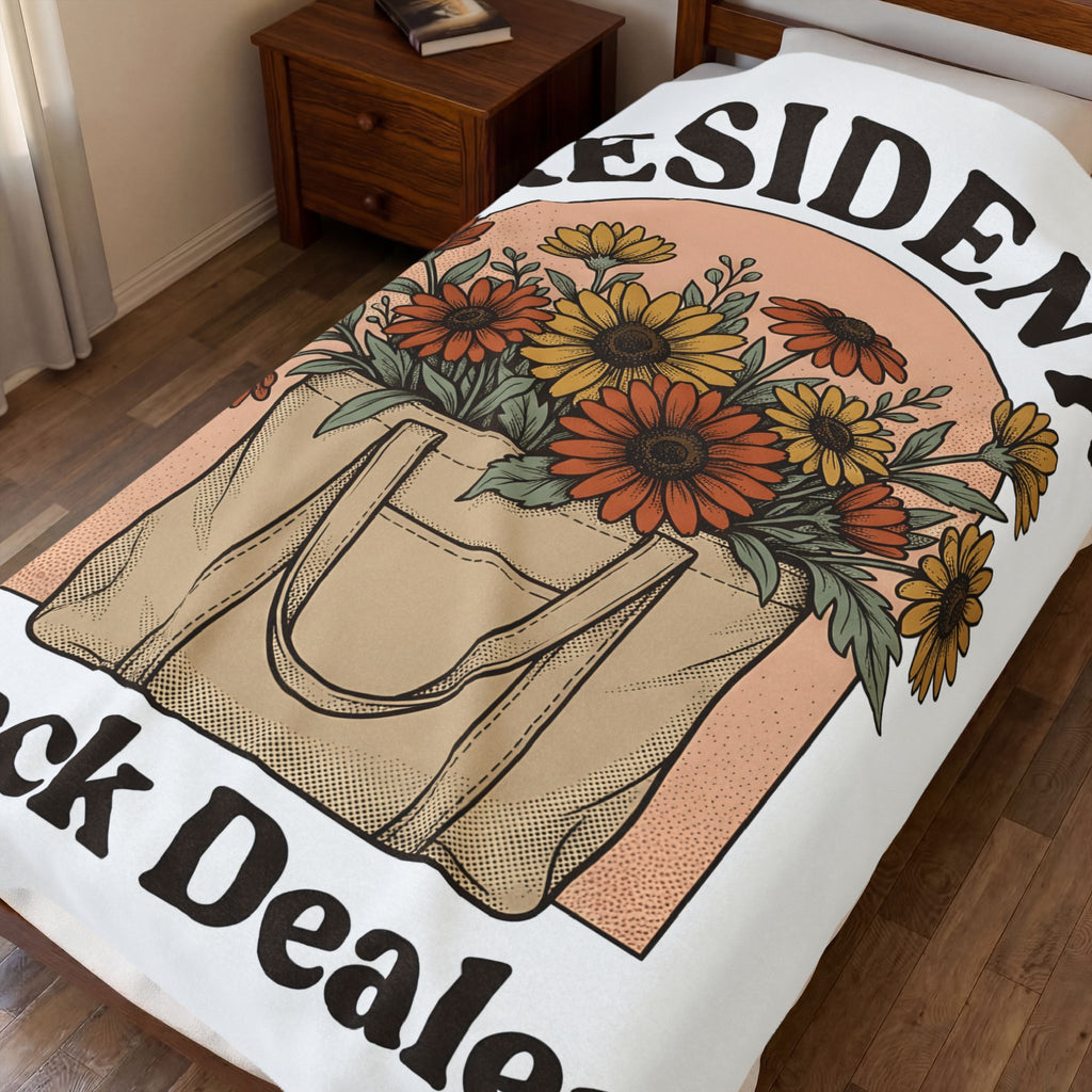 Flower Blanket Blanket Moms Bloom Gift Women Rustic Blanket Tote Blanket Mother Fan Vintage Blanket Floral Graphic Retro Garden Flowers Blanket