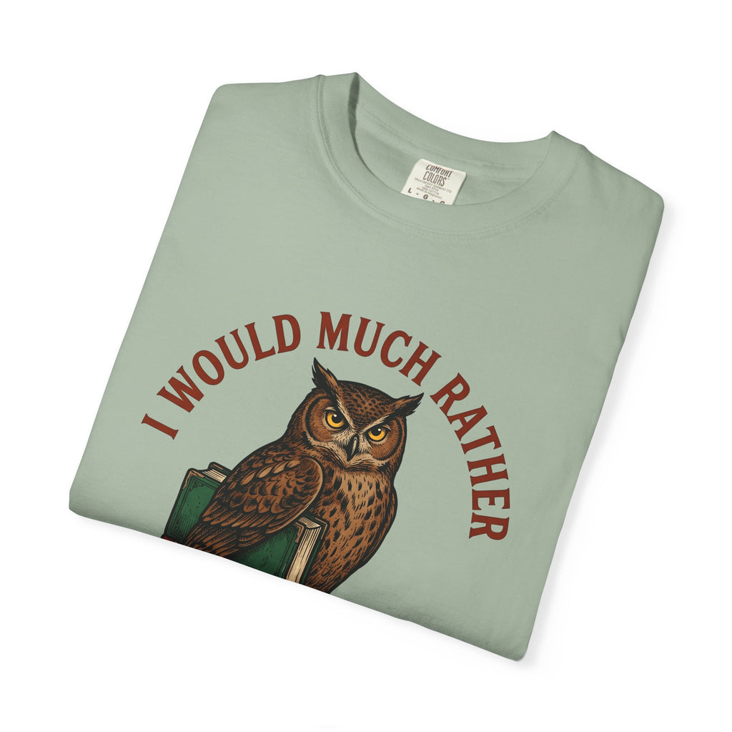 Owl Books T-Shirt Book Animal Gift Women Vintage T-Shirt Bookish T-Shirt Bibliophile Enthusiast Retro T-Shirt Wildlife Graphic Hand Drawn Animal