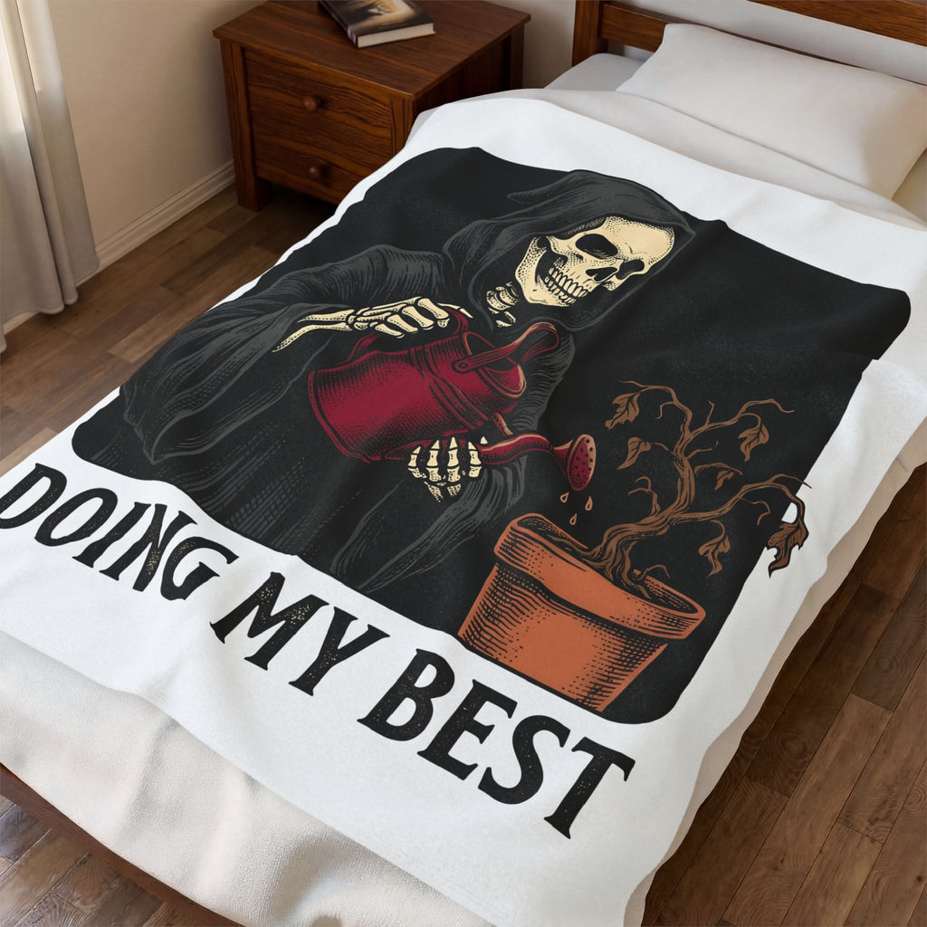 Dark Reaper Blanket Boho Chic Spooky Gift Women Retro Blanket Grim Reaper Blanket Bohemian Fan Vintage Blanket Horror Graphic Throwback Flower