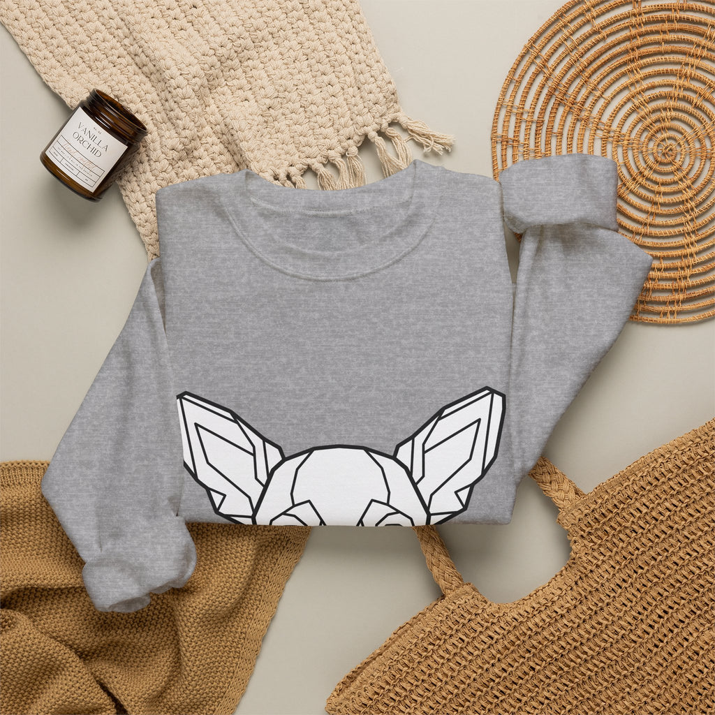 Chihuahua Puppy Sweatshirt Dog Animal Gift Women Abstract Sweatshirt Puppy Sweatshirt Dog Fan Canine Graphic Dog Illustration Line Art Head Sweatshirt