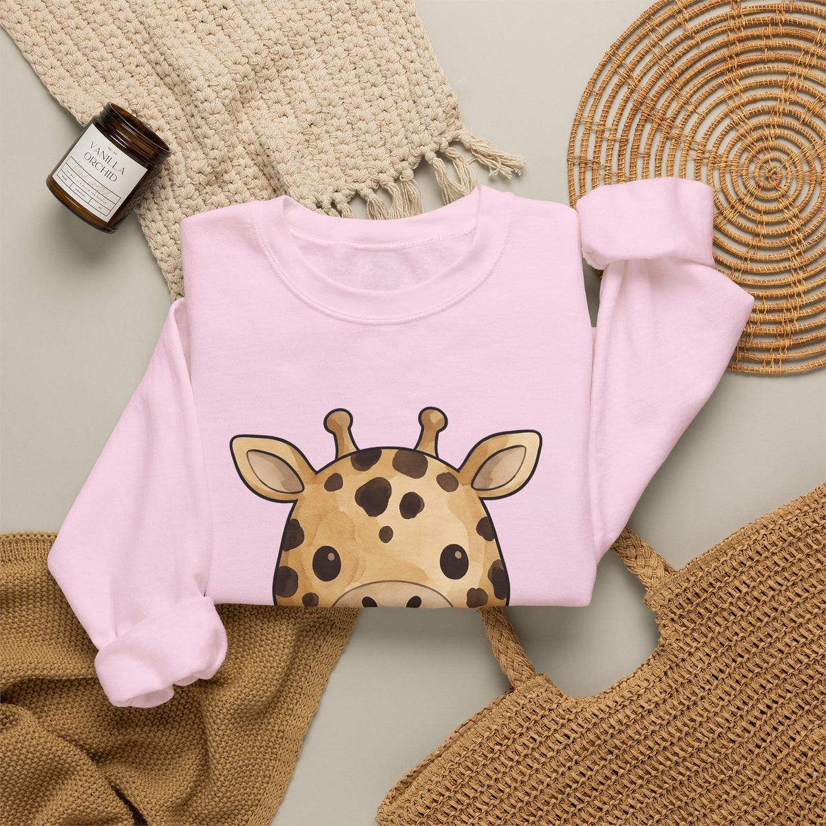 Giraffe Illustration Sweatshirt Moms Jungle Gift Women Paint Sweatshirt Giraffe Sweatshirt Mom Fan Watercolor Sweatshirt Tropical Graphic Charming Wildlife