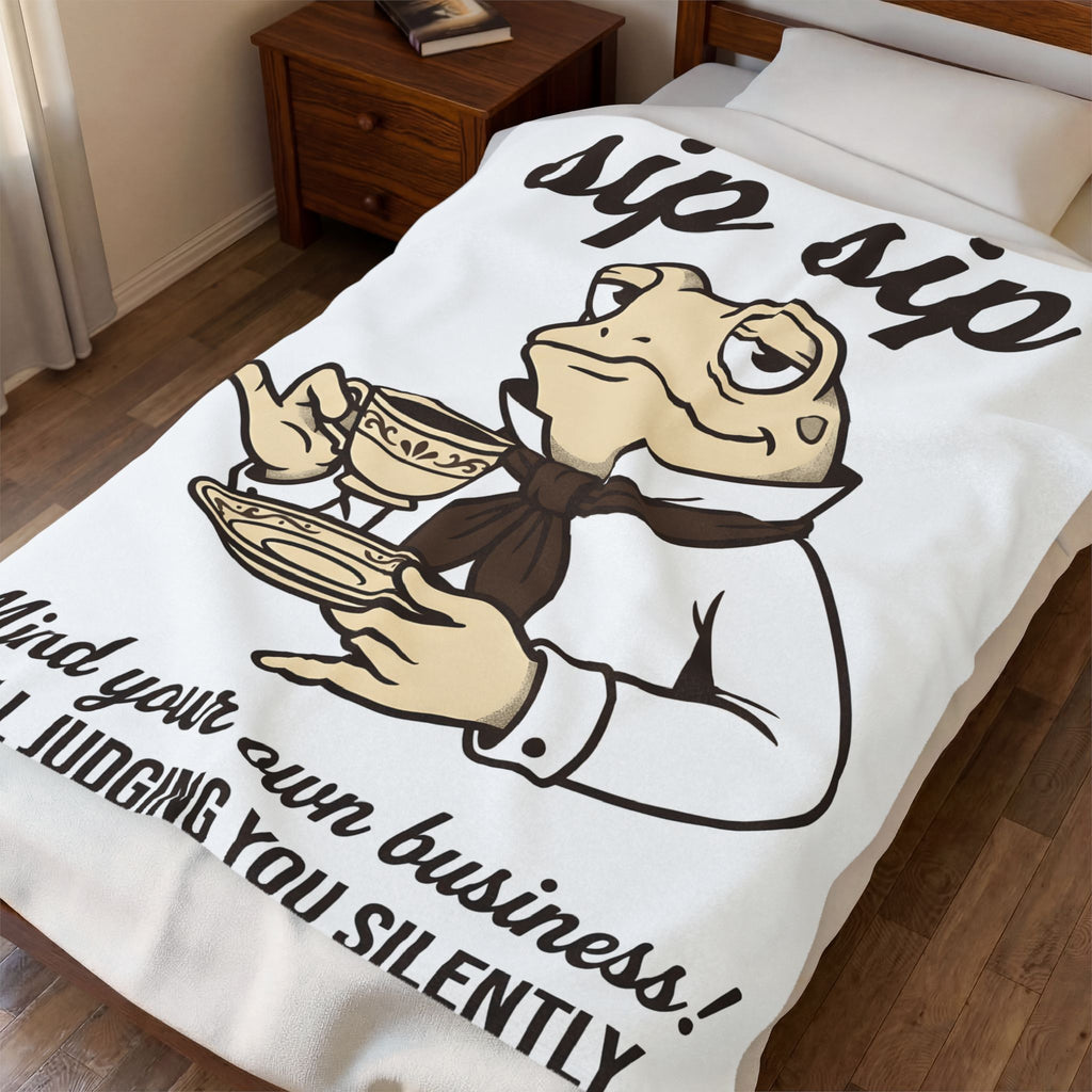Frog Tea Blanket Funny Animal Gift Women Cartoon Blanket Tea Blanket Humor Fan Comic Blanket Creature Graphic Vintage Suit Blanket