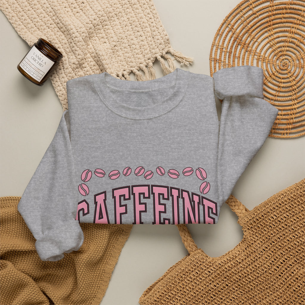 Coffee Beans Sweatshirt Coffee Humor Gift Women Bold Sweatshirt Coffee Sweatshirt Caffeine Fan Coffee Art Sweatshirt Funny Graphic Retro Pink Accent Sweatshirt