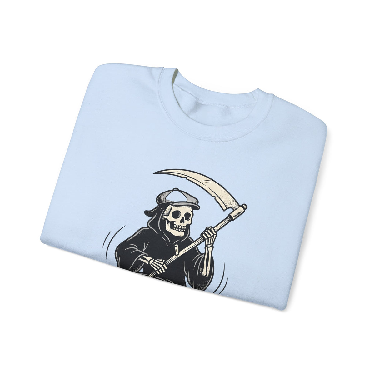 Reaper Skull Sweatshirt Halloween Cranium Gift Women Animated Sweatshirt Grim Reaper Sweatshirt Horror Fan Death Skull Graphic Sweatshirt Old School Sickle