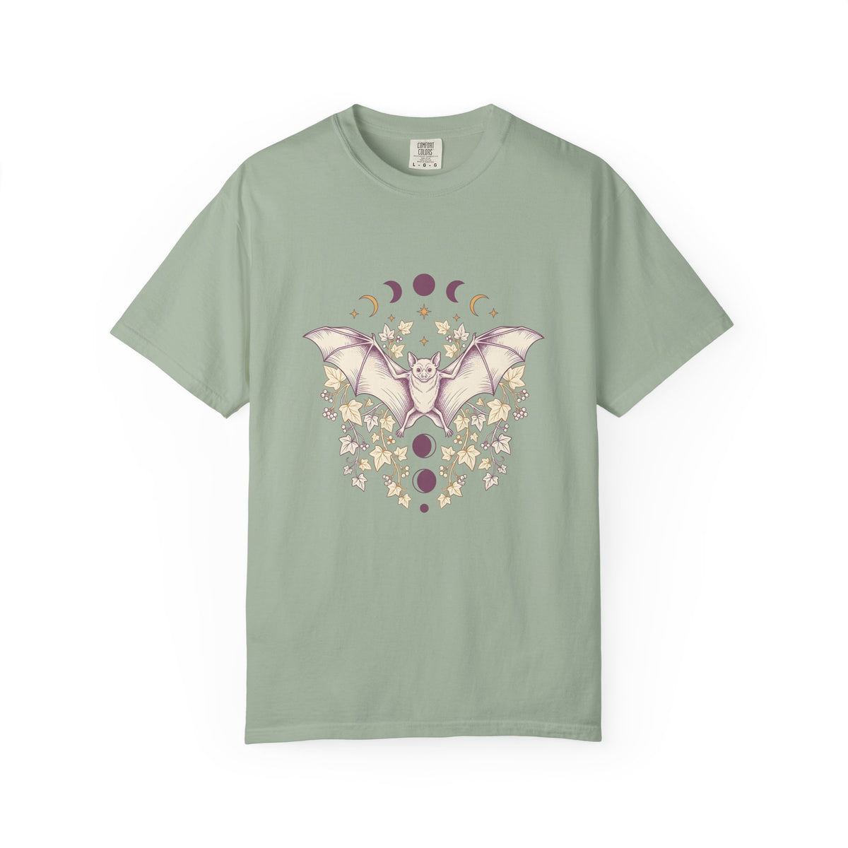 Bat Drawing T-Shirt Cottagecore Dark Gift Women Hippie T-Shirt Bat T-Shirt Cottage Fan Bohemian T-Shirt Gothic Graphic Antique Plant T-Shirt