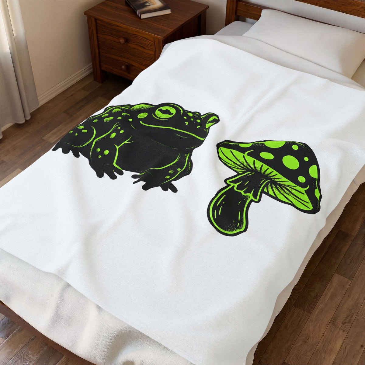 Toad Fungus Blanket Halloween Spells Gift Women Dark Blanket Chytrid Blanket Horror Fan Gothic Blanket Magic Graphic Retro Glow Blanket