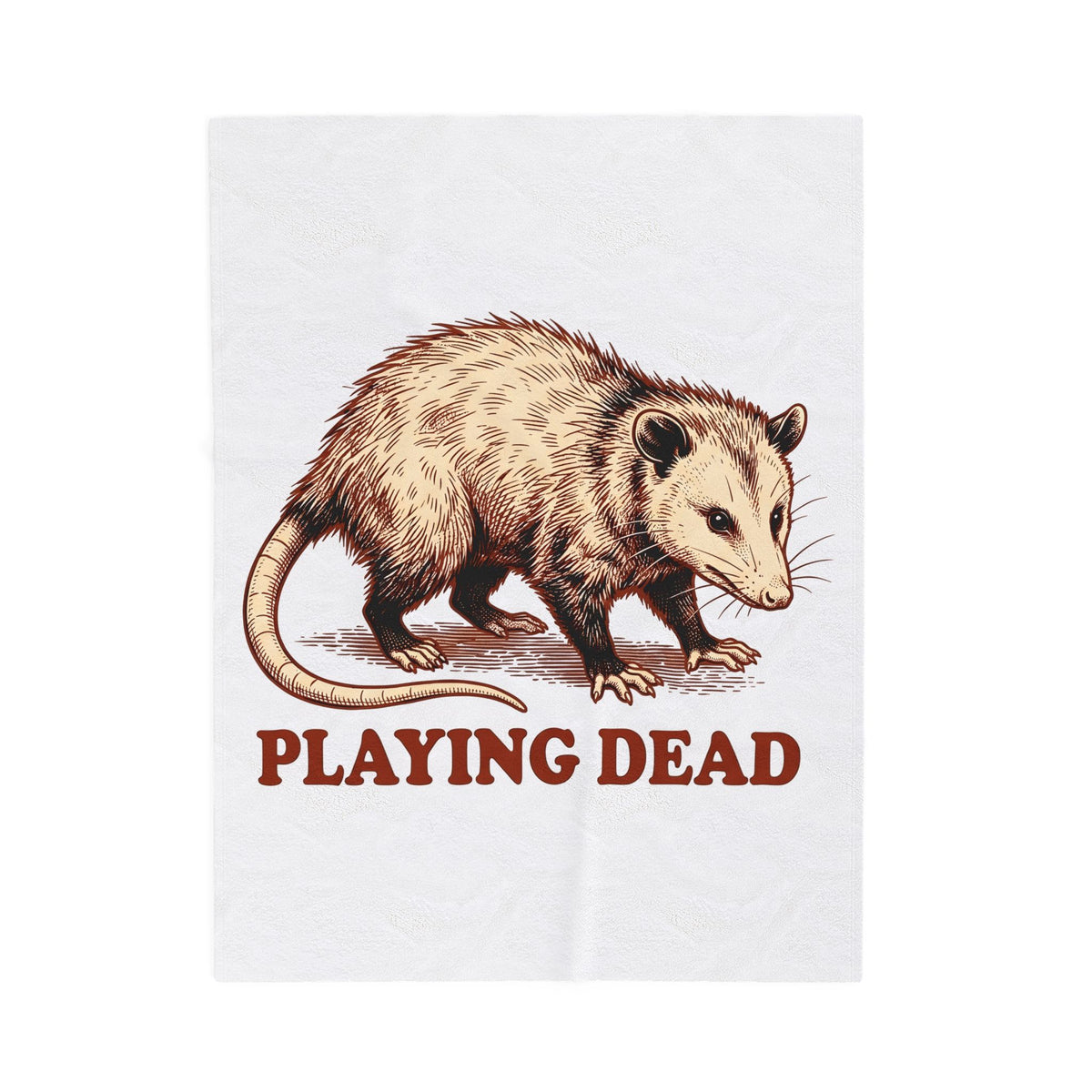 Opossum Illustration Blanket Funny Pet Gift Women Retro Blanket Possum Blanket Comedy Fan Vintage Blanket Animal Graphic Sketch Wildlife Comedy