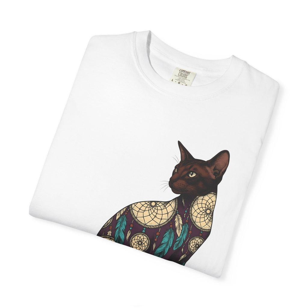 Feline Dreamcatcher Cat Metaphysical Gift Tribal Cat Dreamer Cat Fan Spiritual Mystical Doodle T-Shirt