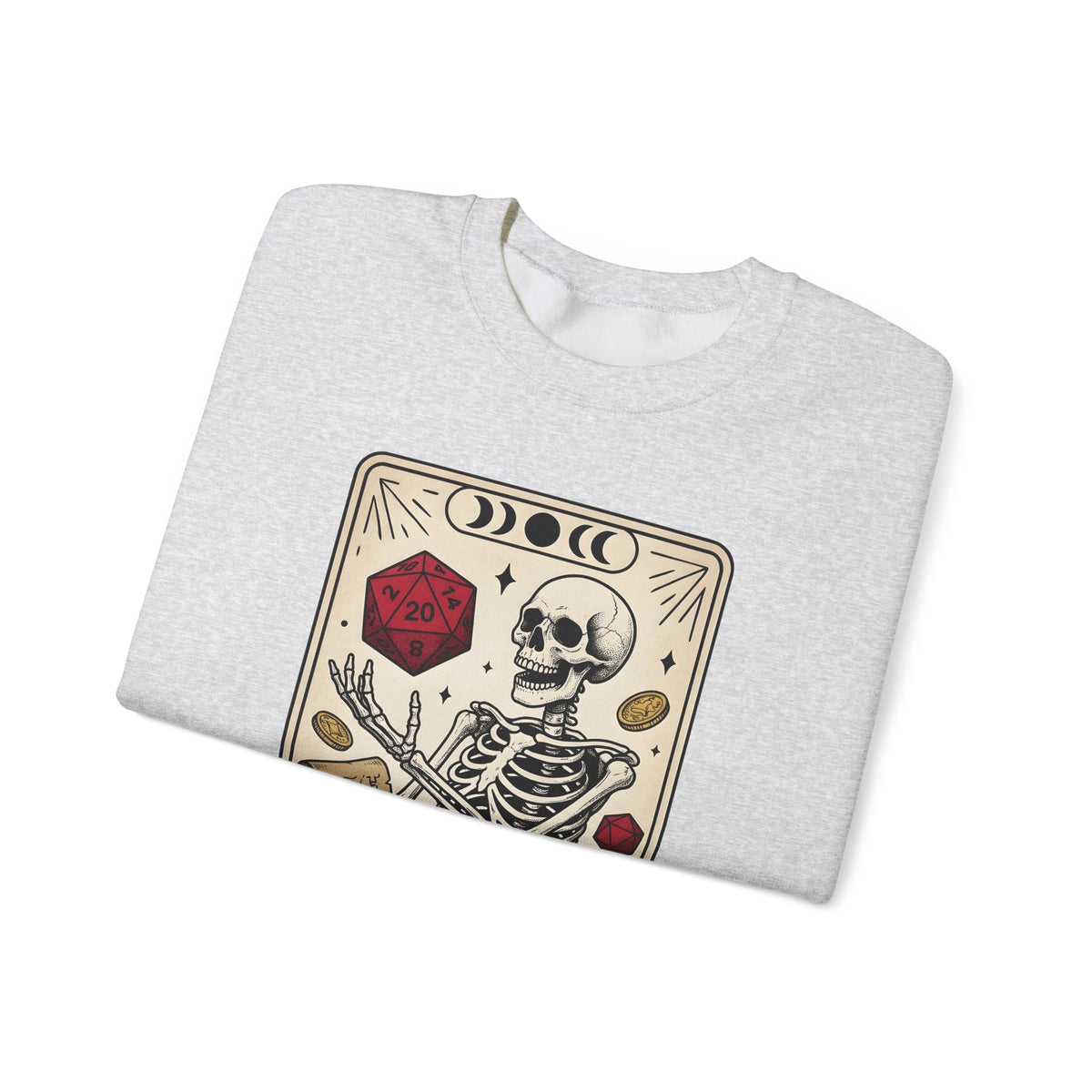 Skull Tarot Card Sweatshirt Tabletop Gaming Roleplaying Gift Women Dark Sweatshirt Tarot Card Sweatshirt Gamer Fan Gothic Sweatshirt Rpg Graphic Retro Game