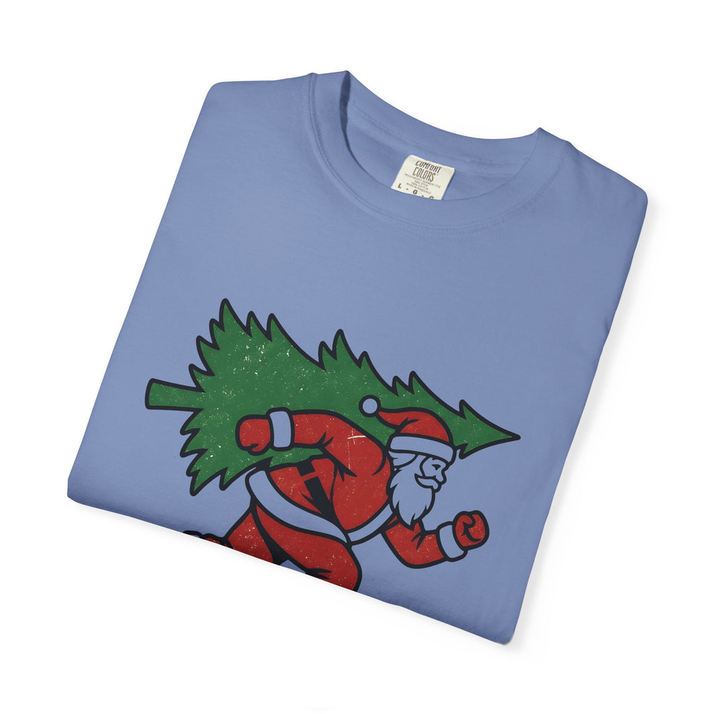 Santa Roller Skates T-Shirt Sports Christmas Gift Women Cartoon T-Shirt Kris Kringle T-Shirt Athlete Fan Toon T-Shirt Holiday Graphic Vintage