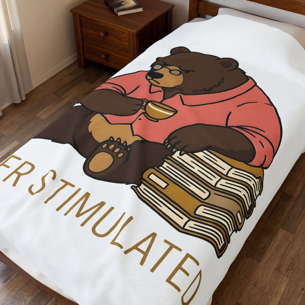 Bear Mocha Blanket Teachers Caffeine Gift Women Illustration Blanket Mocha Blanket Educator Enthusiast Drawing Blanket Caffeine Graphic Doodle