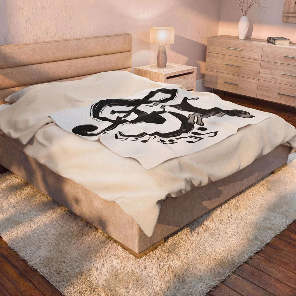 Beagle Pet Blanket Dog Sound Gift Women Classic Blanket Hound Blanket Dog Fan Puppy Blanket Music Graphic Doodle Note Symbols Blanket