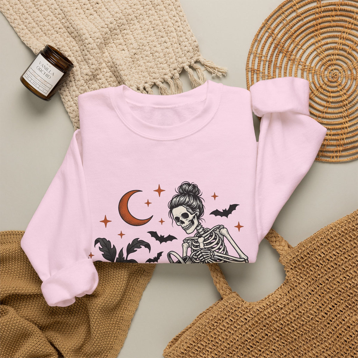 Skeleton Gardener Sweatshirt Mom Halloween Gift Women Tattoo Sweatshirt Bones Sweatshirt Mother Enthusiast Ink Sweatshirt Spooky Graphic Vintage Houseplants