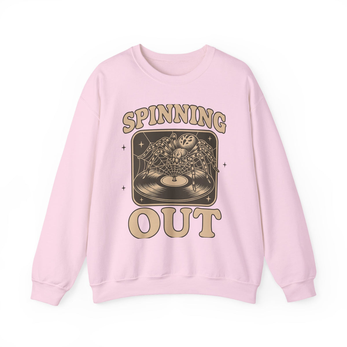 Arachnid Record Player Sweatshirt Halloween Gear Gift Women Throwback Sweatshirt Vinyl Player Sweatshirt Horror Fan Retro Sweatshirt Equipment Graphic Classic