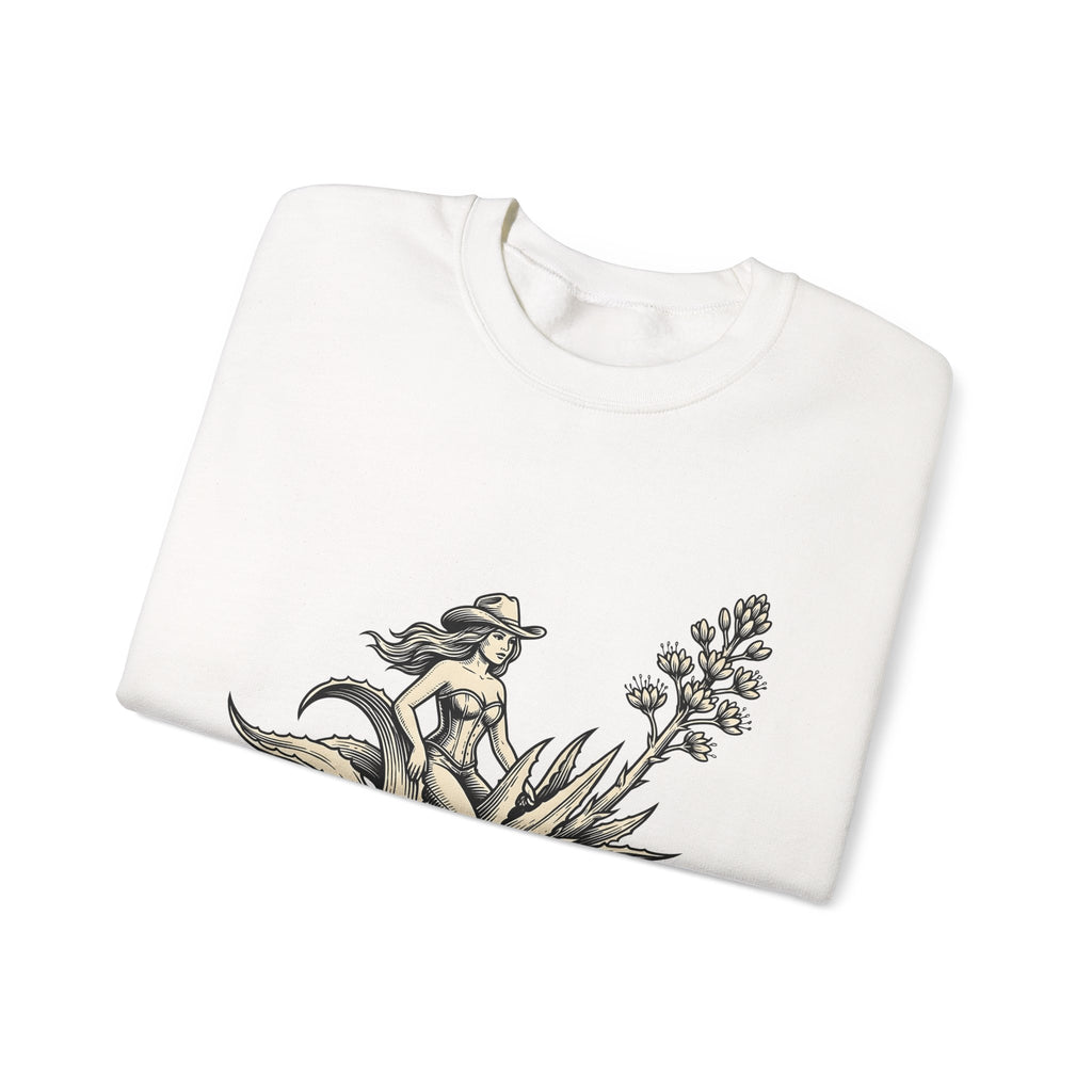 Cowgirl Art Sweatshirt Cowgirl Ranch Gift Women Sepia Sweatshirt Western Art Sweatshirt Cowgirl Fan Vintage Sweatshirt Farm Graphic Line Art Succulent Sweatshirt